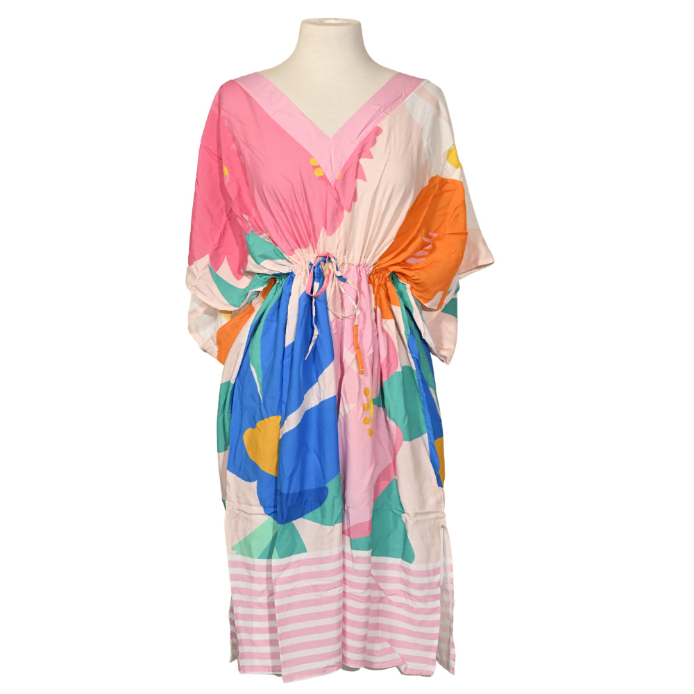 K&Co Sorrento Kaftan Drawstring - BOLD FLORAL